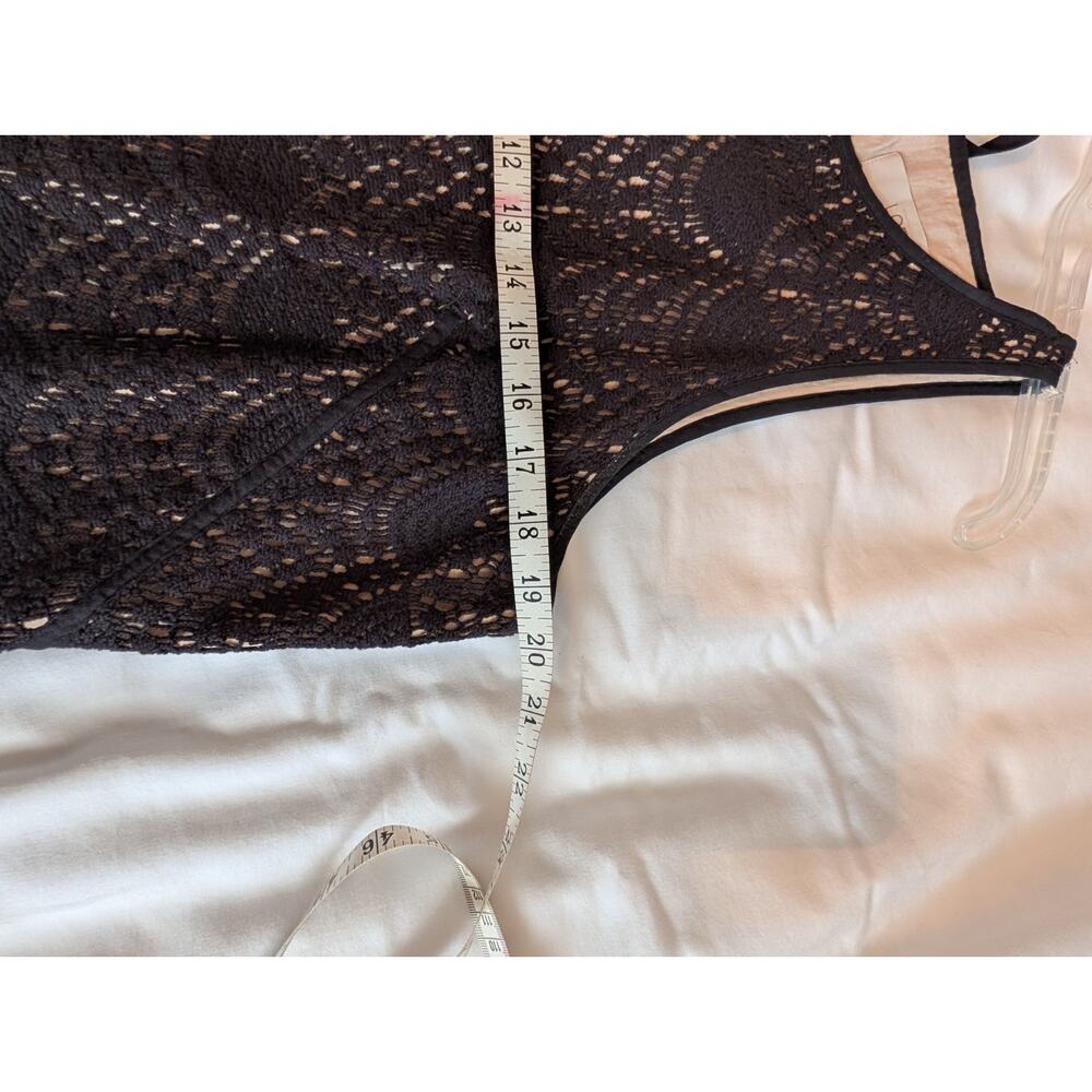 LOFT Women's Lace Dress Sleeveless Keyhole Back 14 Black Excellent Condition - Picture 5 of 8